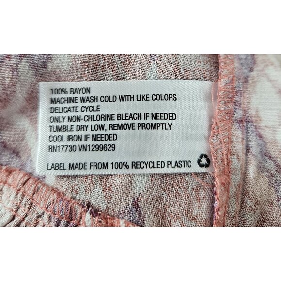 Knox Rose Womens 1X Puff Short Sleeve Tiered A-Line Dress Boho Rust & White - Picture 11 of 11